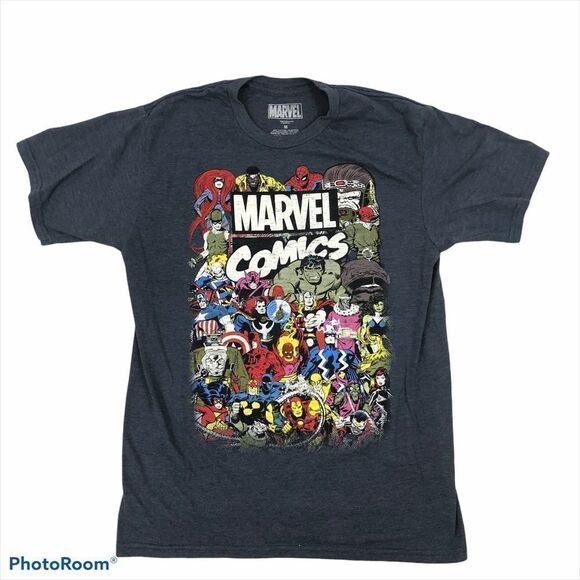 Men’s Marvel Comics Graphic‎ T-shirt Blue Medium - Picture 1 of 8